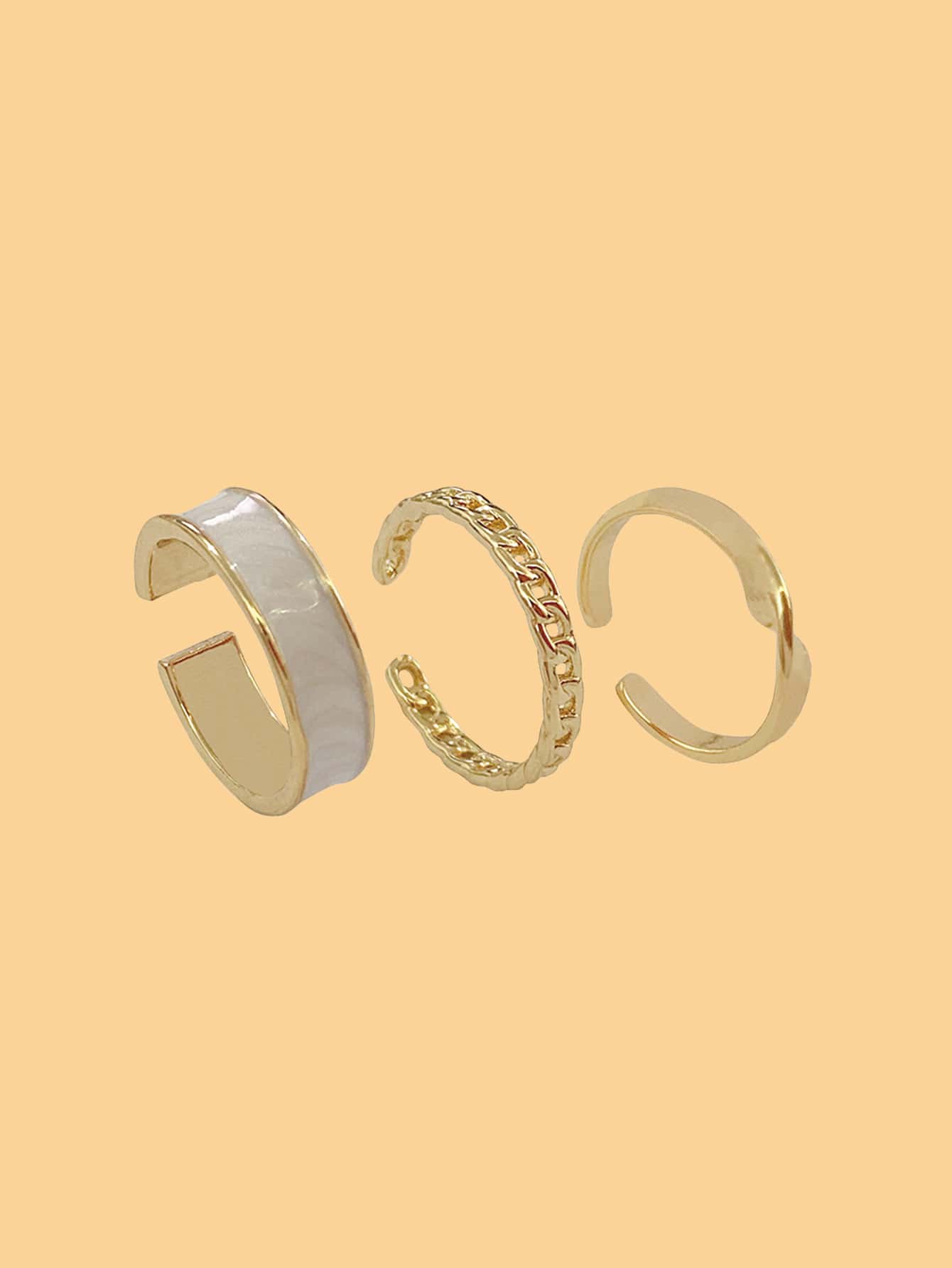 RINTOLER 3pcs Chain Decor Ring