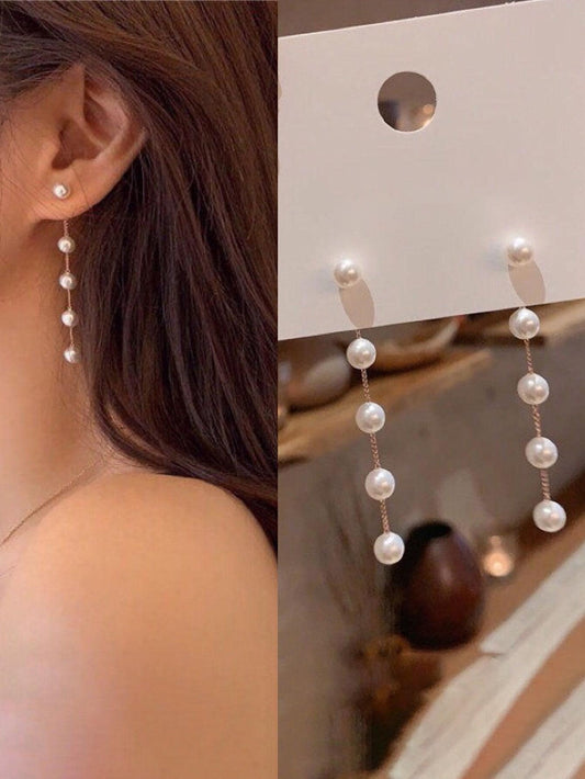 Faux Pearl Decor Earring Jackets