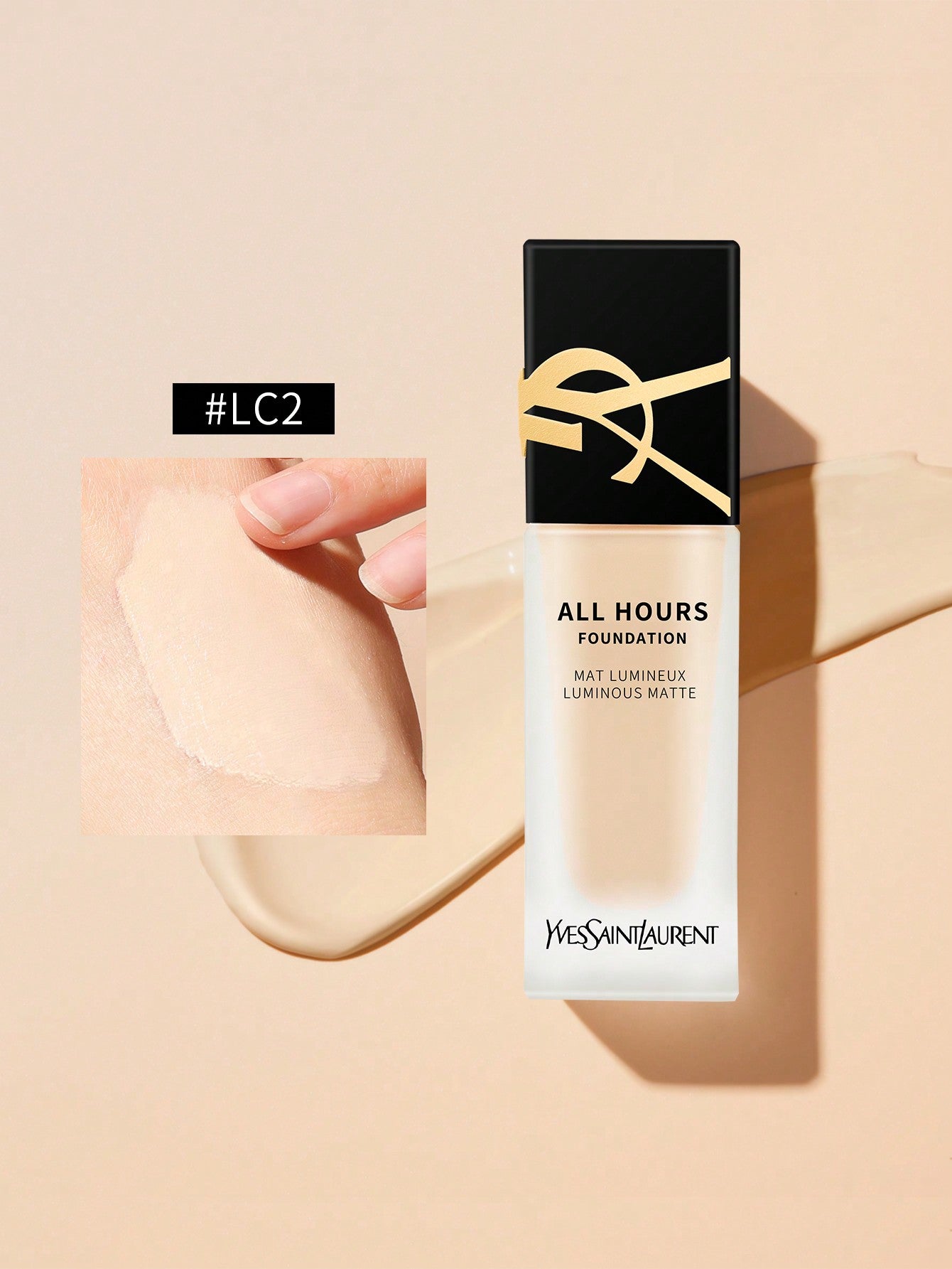 Yves Saint Laurent All Hours Foundation Full Cover Luminous Matte-All Day Long Wear SPF 20 #LC2 -0.84 Fl.Oz./25ml(Different Versions Are Shipped Randomly)