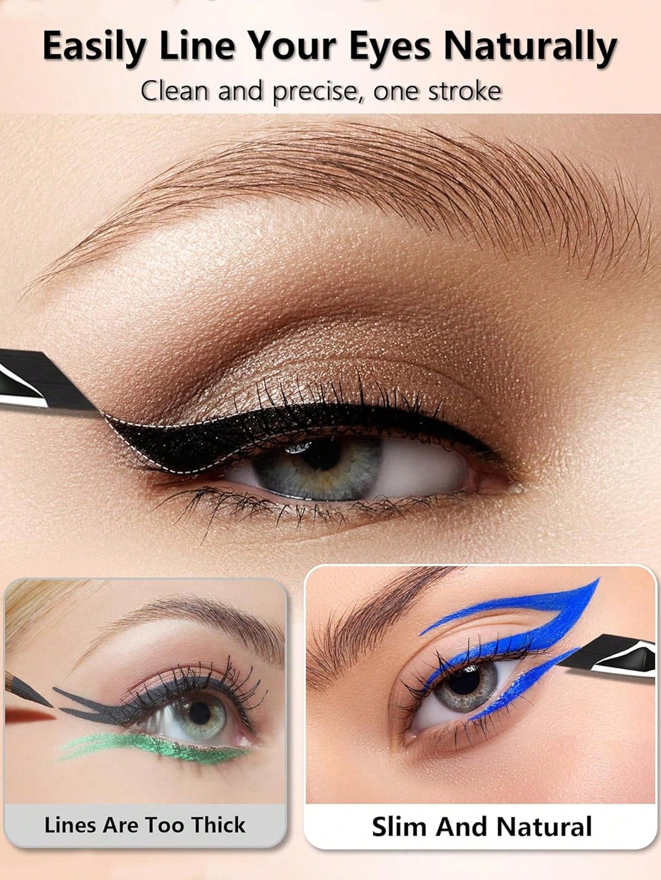 5pcs Precision Eye Makeup Brushes Including Scythe Shaped Eyeliner Brush, Angled Eyeliner Brush, And Eyebrow Brush For Easy And Beautiful Eye Makeup