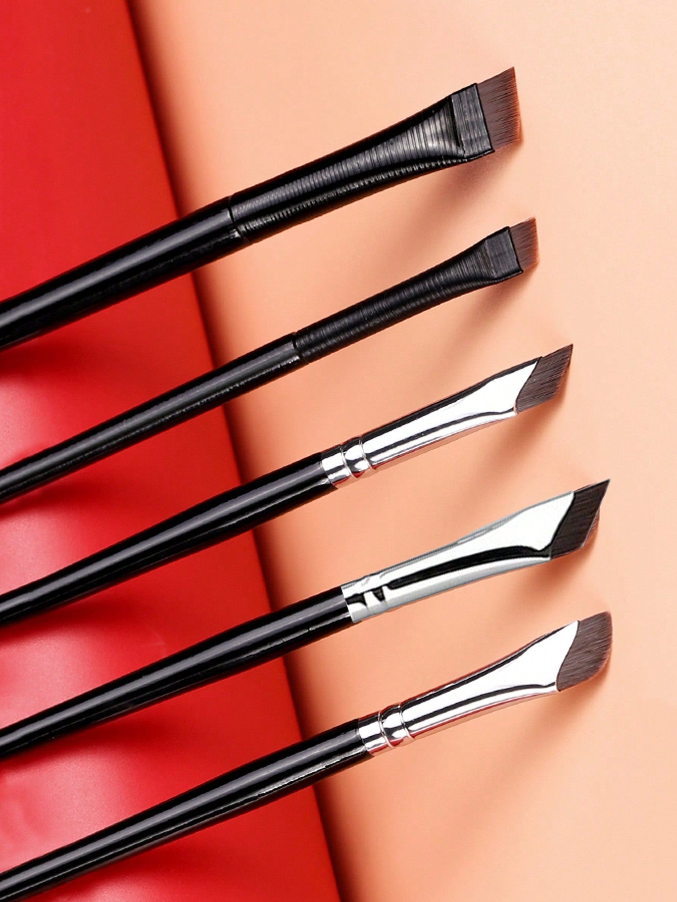 5pcs Precision Eye Makeup Brushes Including Scythe Shaped Eyeliner Brush, Angled Eyeliner Brush, And Eyebrow Brush For Easy And Beautiful Eye Makeup