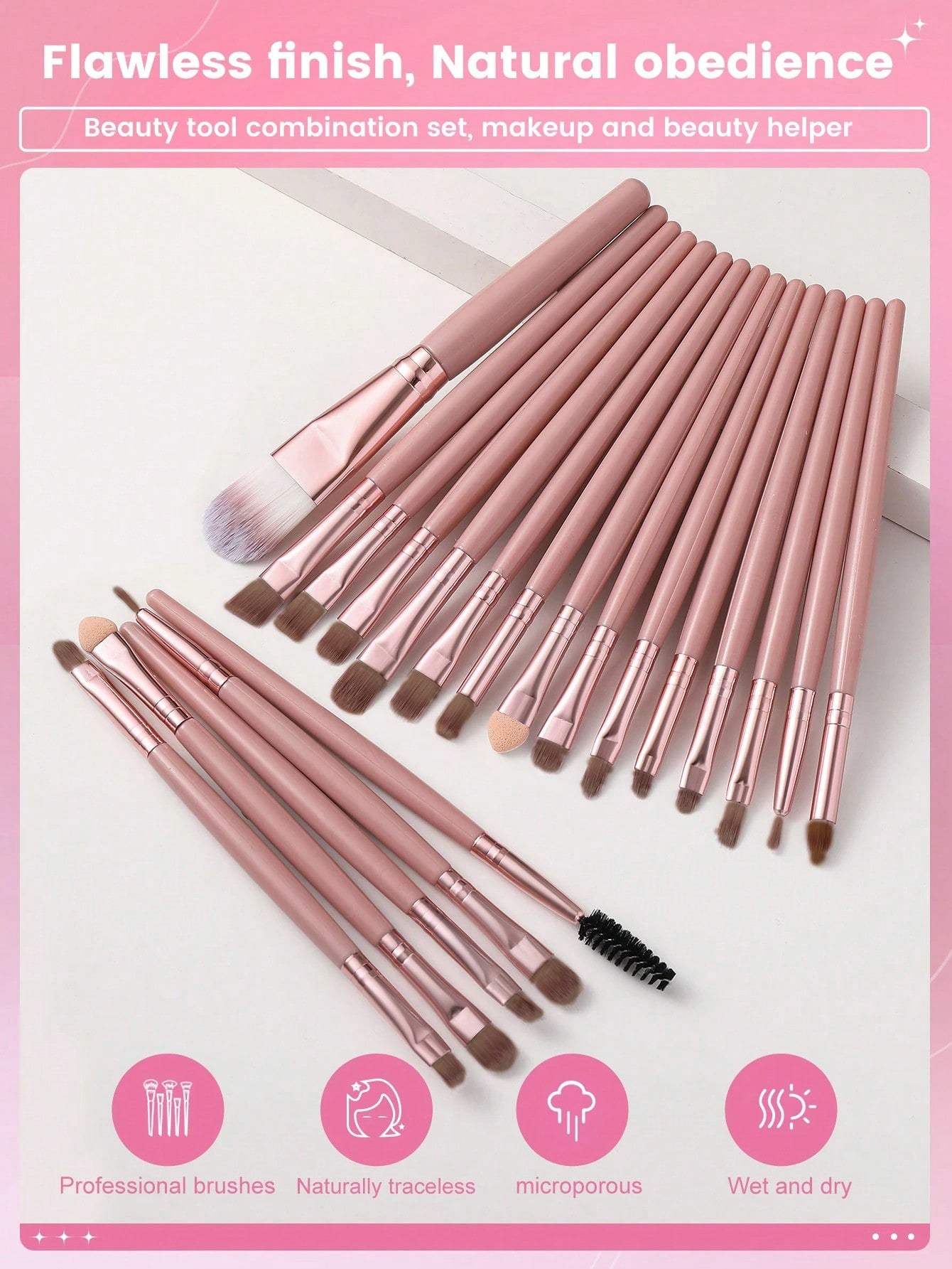 20/29pcs Makeup Brush Set Includes: 1pc Makeup Brush Holder, 20pcs Makeup Brushes, 3pcs Makeup Sponges, 1pc Headband, 2pcs Wristband, 2pcs Makeup Puffs, Makeup Brush Set, Makeup Bag, Portable Makeup Tool Kit, Suitable For Eyeshadow Palette, Liquid Eyesha