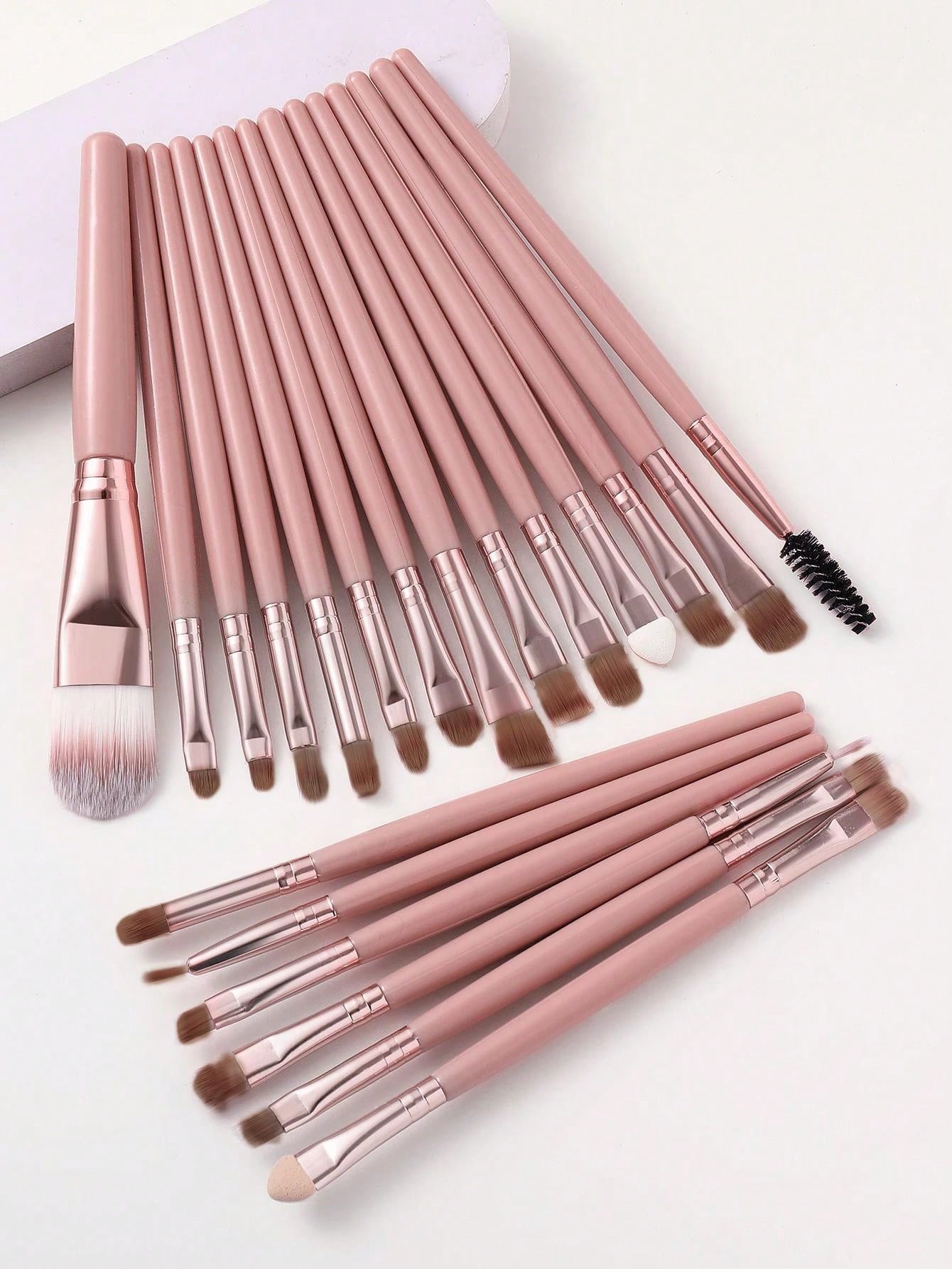 20/29pcs Makeup Brush Set Includes: 1pc Makeup Brush Holder, 20pcs Makeup Brushes, 3pcs Makeup Sponges, 1pc Headband, 2pcs Wristband, 2pcs Makeup Puffs, Makeup Brush Set, Makeup Bag, Portable Makeup Tool Kit, Suitable For Eyeshadow Palette, Liquid Eyesha