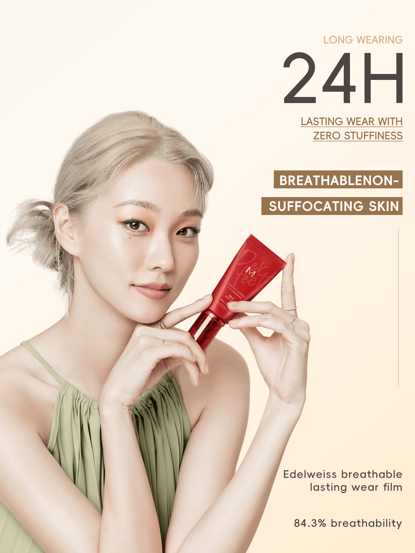 Missha M Perfect BB Cream No.23 Natural Beige Natural Coverage Skin-Nourishing Ingredients