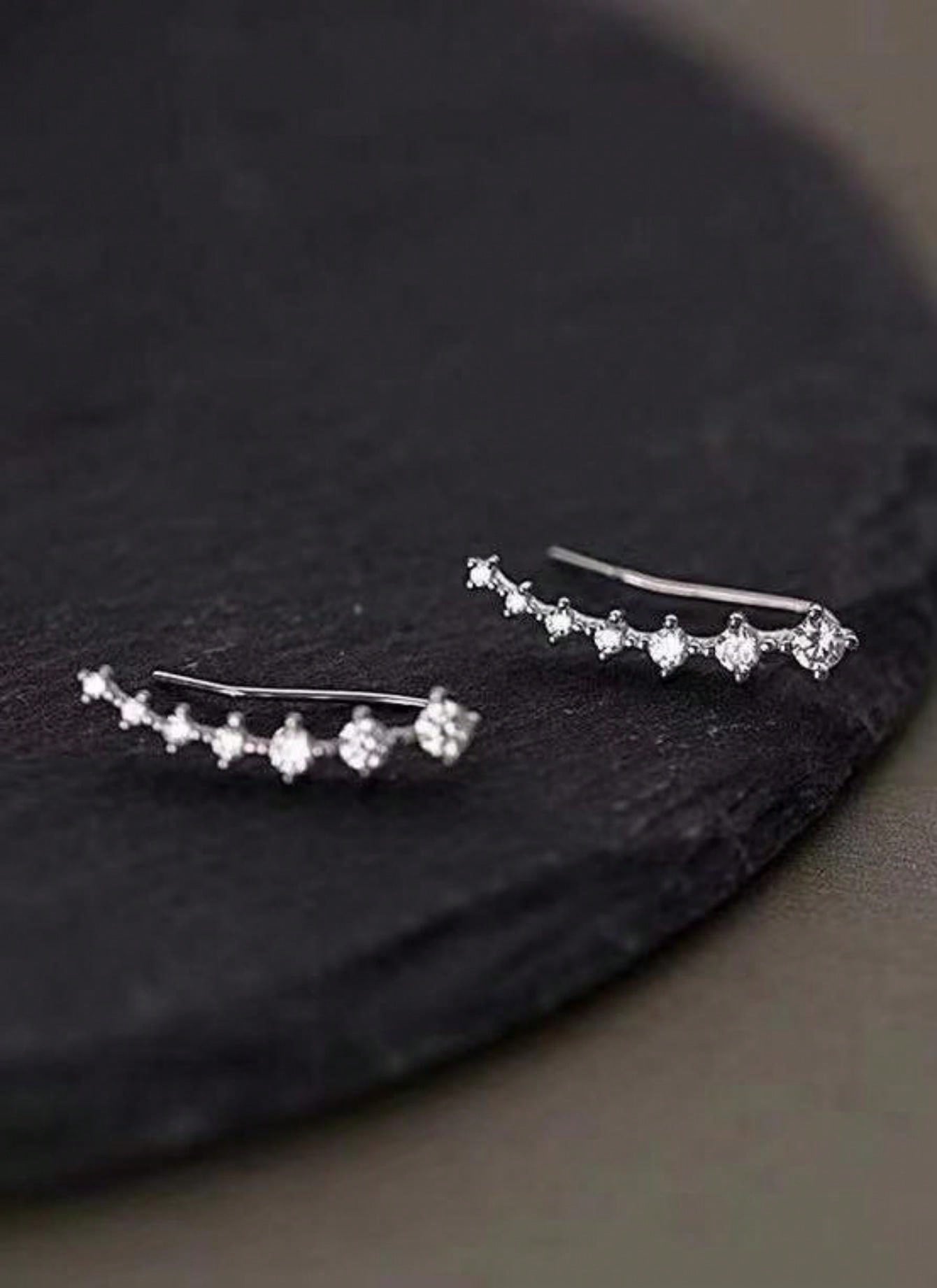 1pair European & American Classic Fashion Rhinestone Dipper Constellation Earrings, Luxury Bling Dangle Earrings For Women