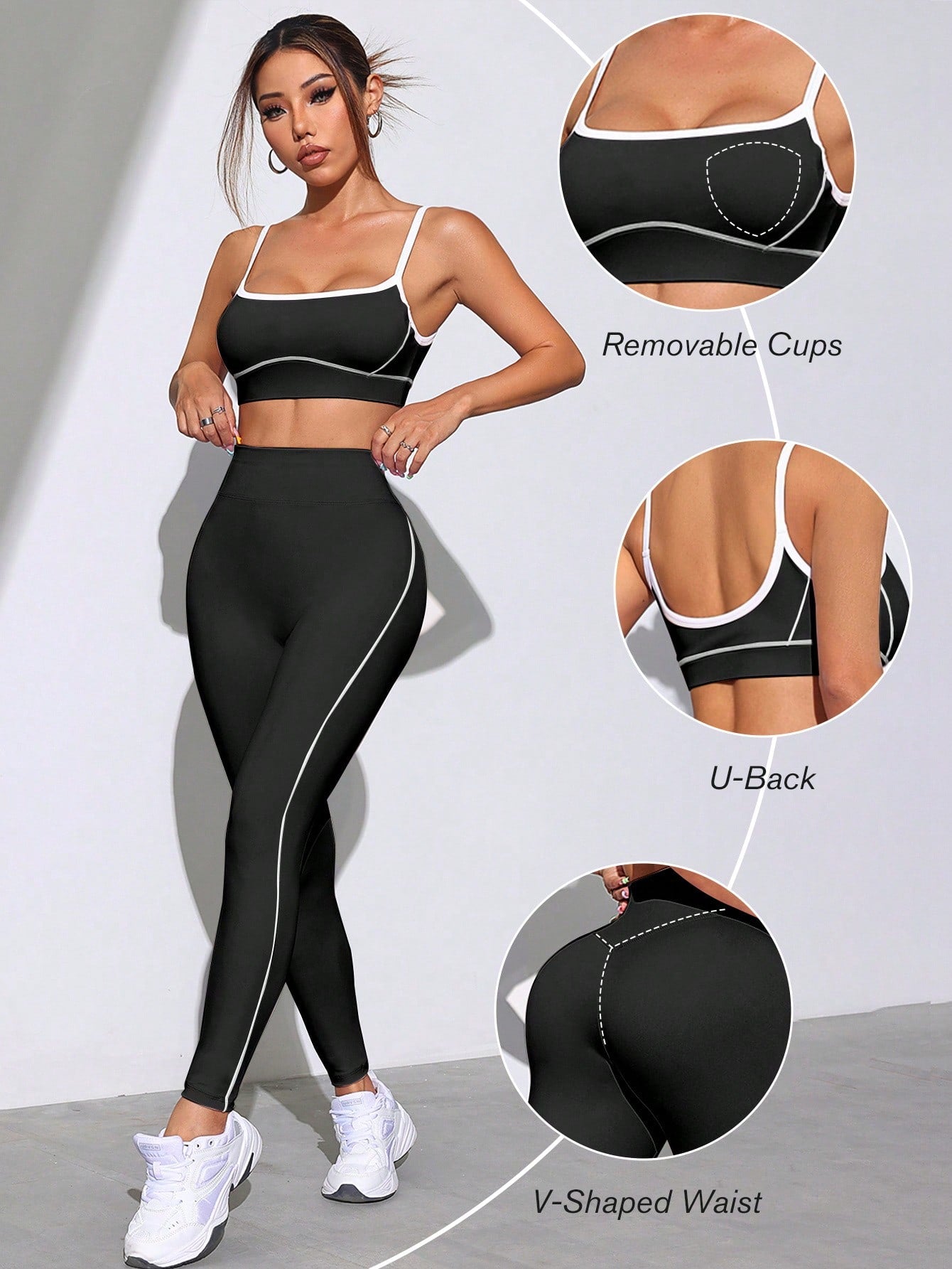 Sport Easify 2pcs/Set Women Sports Suits, Yoga Fitness Sports Bra & High Waist Legging Pants, Running Workout Outdoor Casual Gym Set