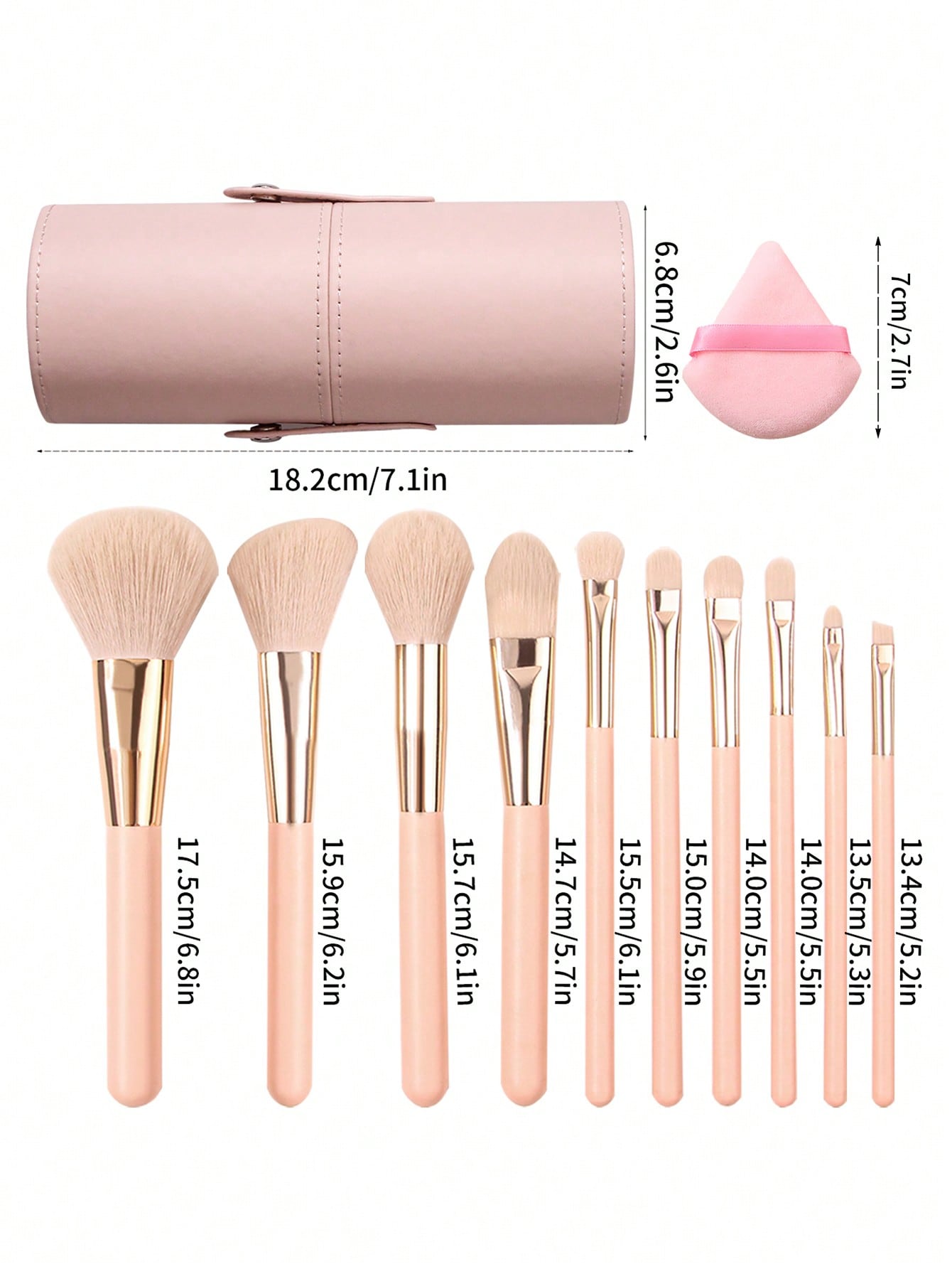 13PCS/10PCS/2PCS/1pc High-End Beginner Makeup Brush Set Combo, 10pcs Makeup Brush Set With Face Powder Brush, Blush Brush For Professional Makeup Artist, 2pcs Triangle Makeup Sponge Puffs, 1pc Large Capacity Waterproof Dustproof Brush Holder