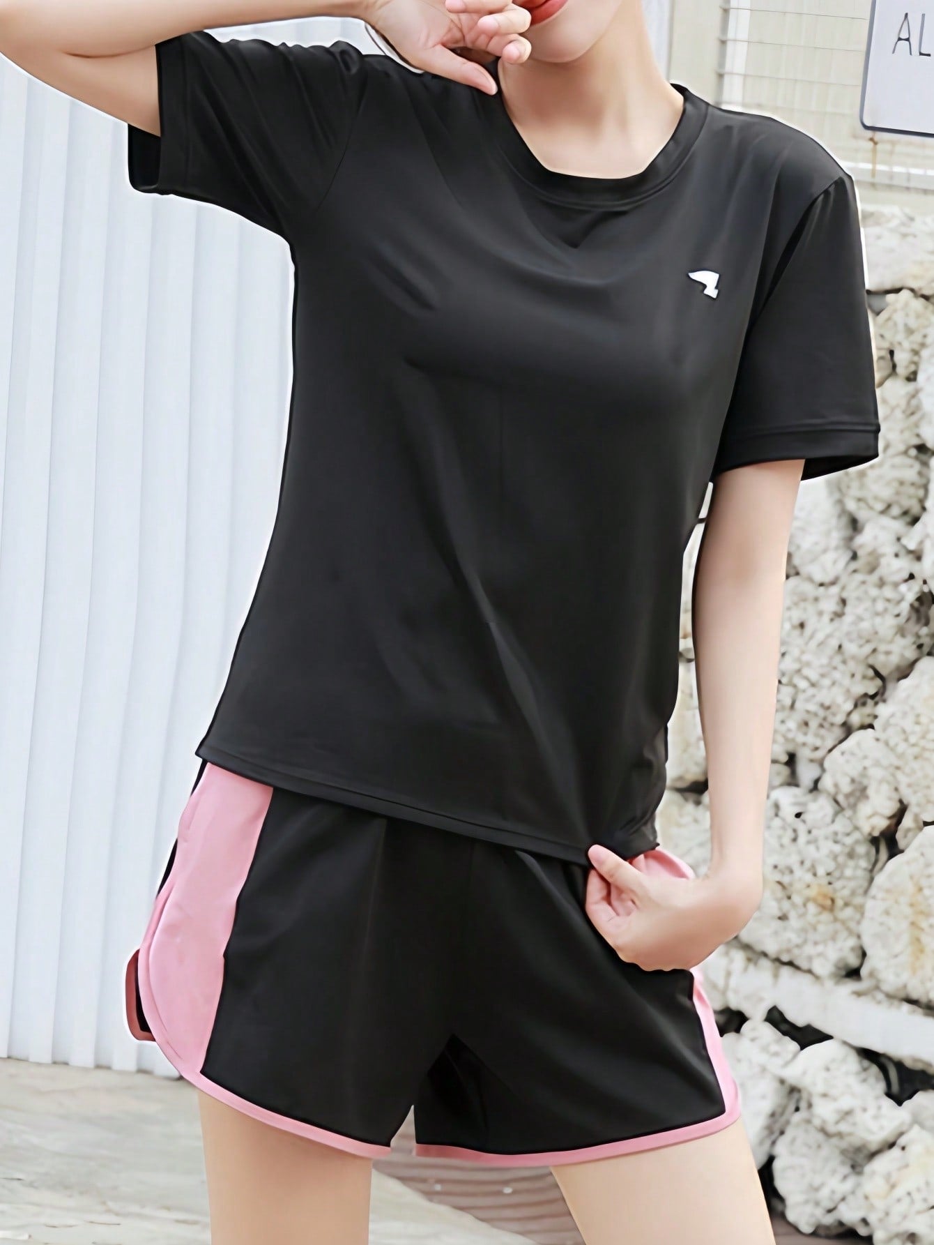 5pcs Women Sports Suit: Yoga Bra   Zipper Hoodie Loose Sweatshirt With Pockets   Breathable Short Sleeve Tee   Workout Leggings   Pockets Shorts, Minimalist Design