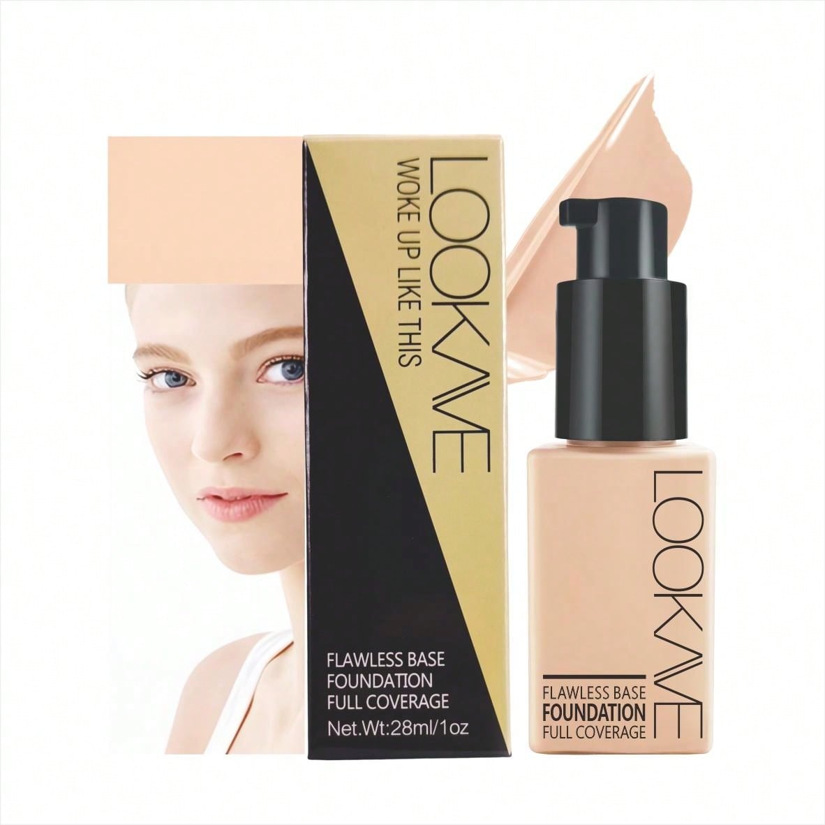 1pc Liquid Foundation, Long-Lasting, Waterproof, Sweat-Proof, Easy To Apply, Oil-Control, Concealing, 6 Colors