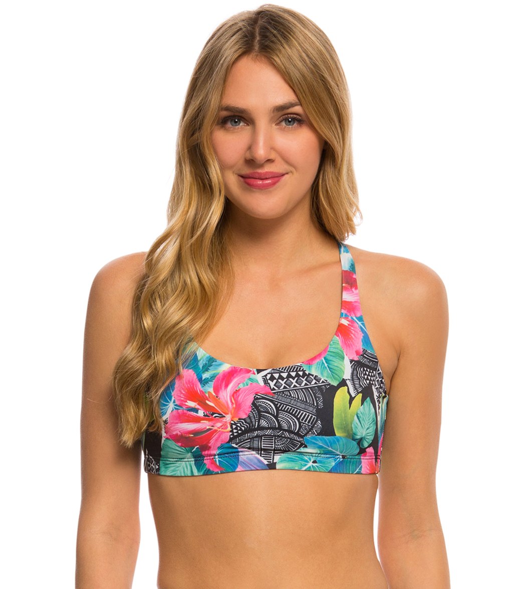 Onzie Chic Yoga Sports Bra Aloha/Black Straps