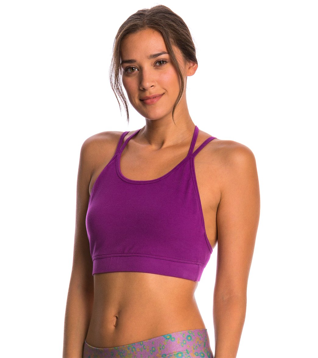 Hard Tail Double Cross Yoga Bra Orchid