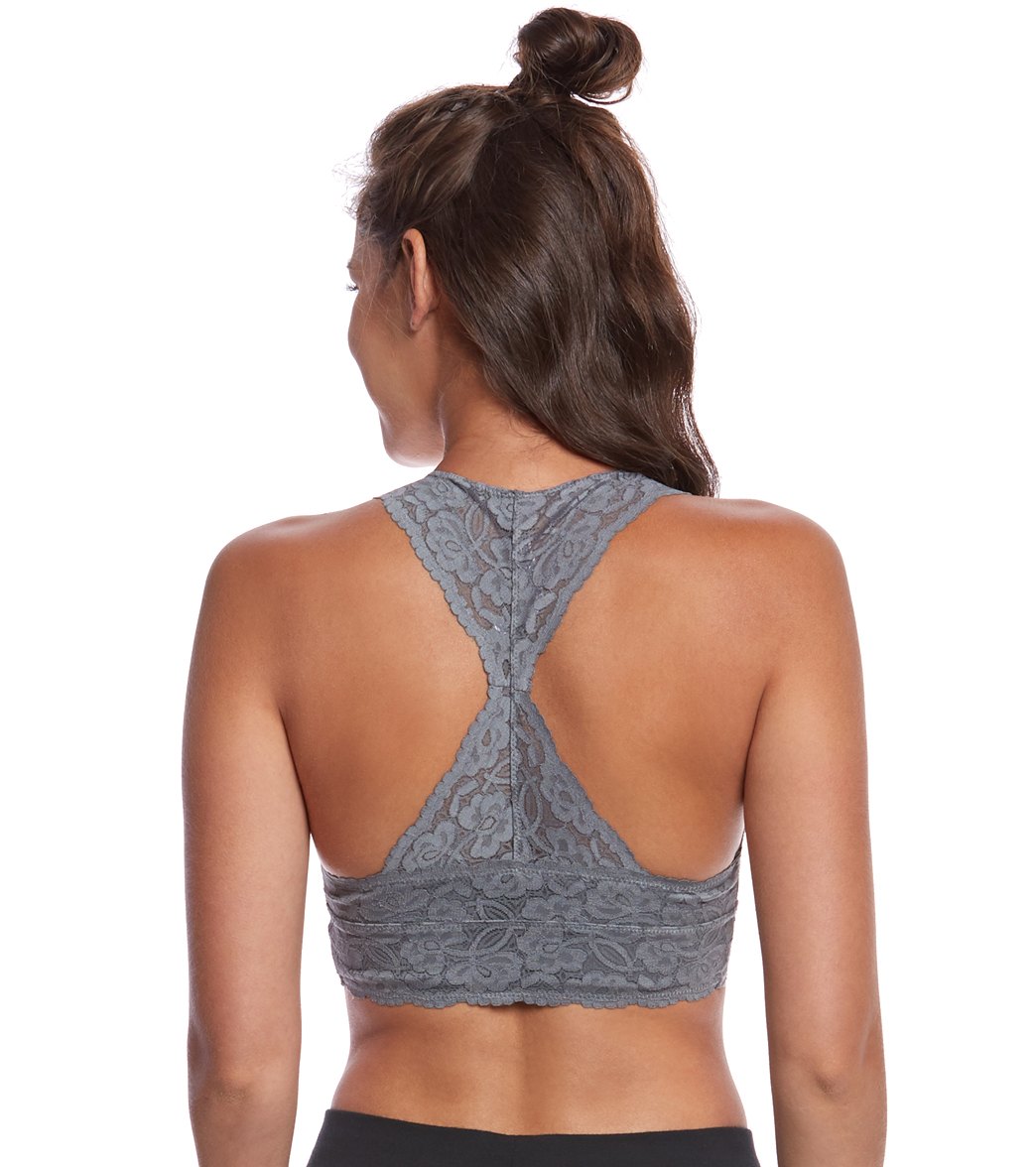 Free People Galloon Lace Racerback Bra Dark Grey