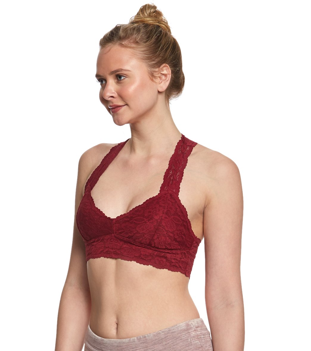 Free People Galloon Lace Racerback Bra Wine