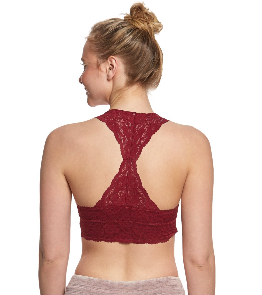 Free People Galloon Lace Racerback Bra Wine