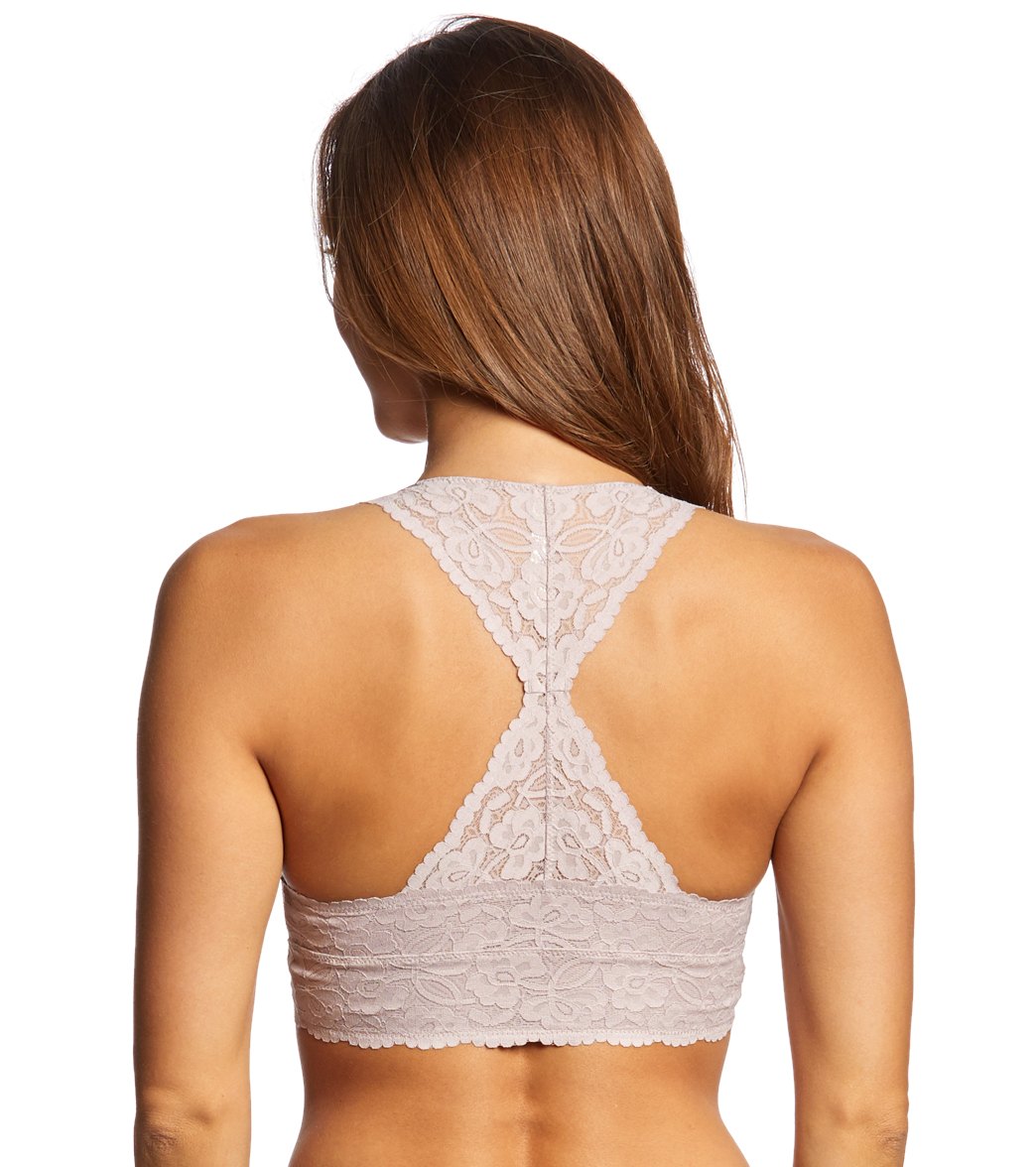 Free People Galloon Lace Racerback Bra Silver