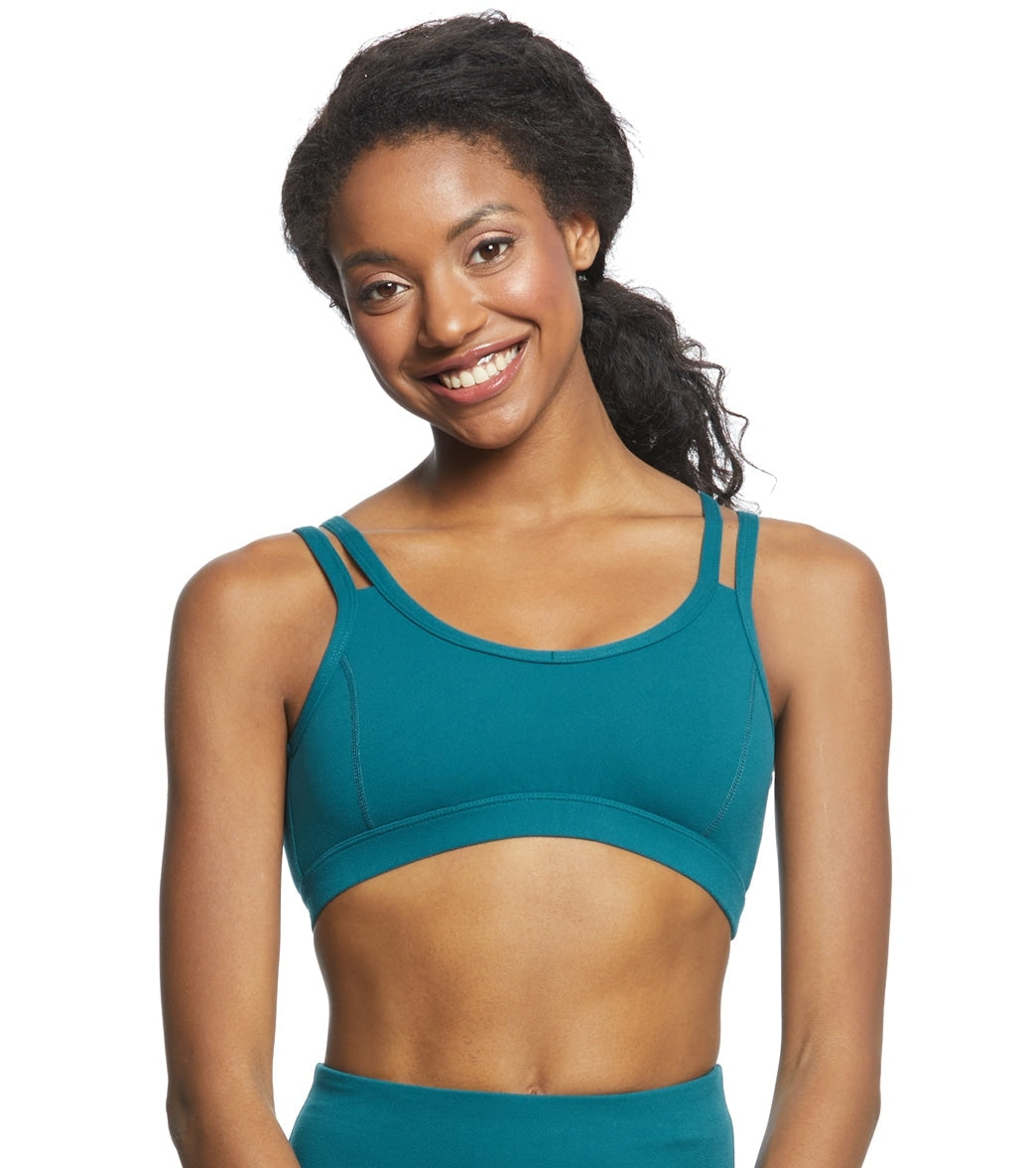 Everyday Yoga Radiant Solid Strappy Back Sports Bra Teal