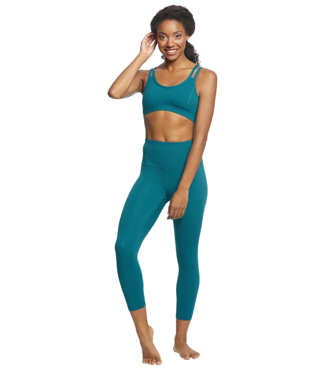 Everyday Yoga Radiant Solid Strappy Back Sports Bra Teal