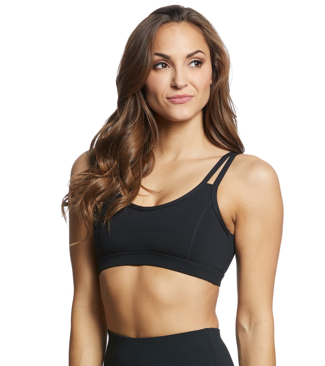 Everyday Yoga Radiant Solid Strappy Back Sports Bra Black