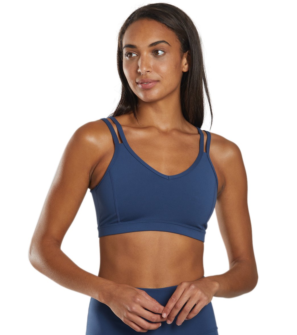 Everyday Yoga Radiant Solid Strappy Back Sports Bra True Navy