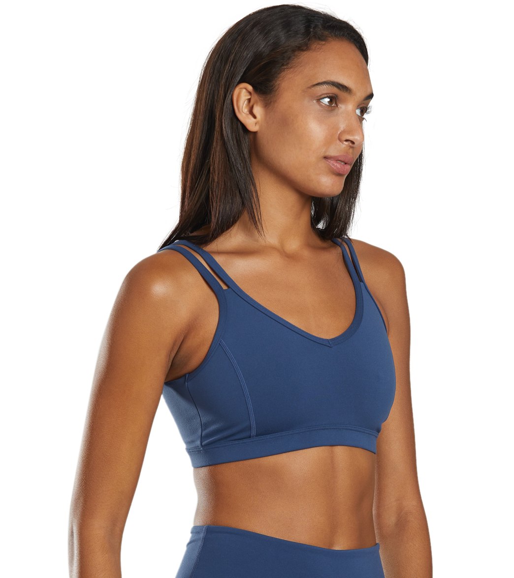 Everyday Yoga Radiant Solid Strappy Back Sports Bra True Navy