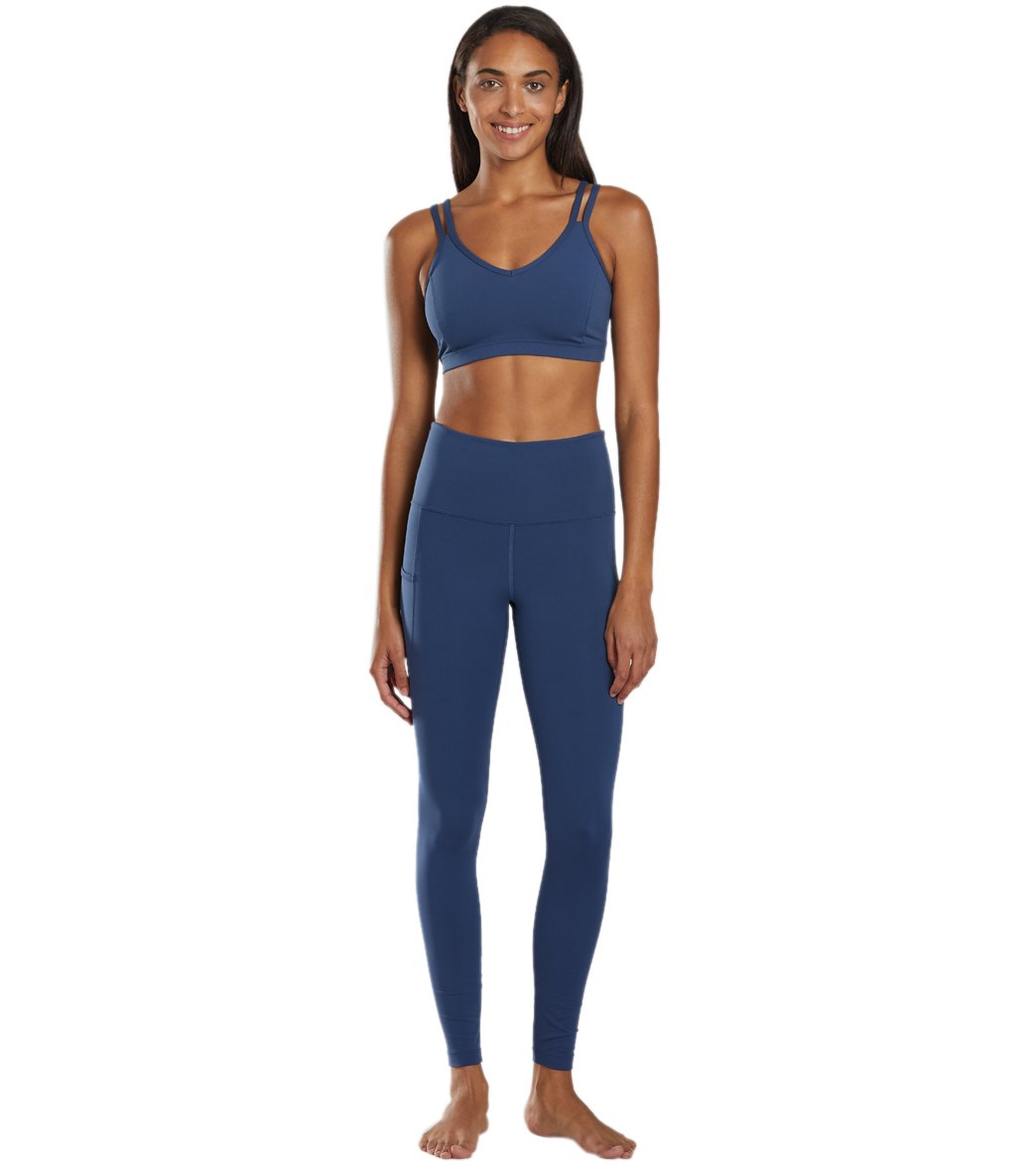 Everyday Yoga Radiant Solid Strappy Back Sports Bra True Navy