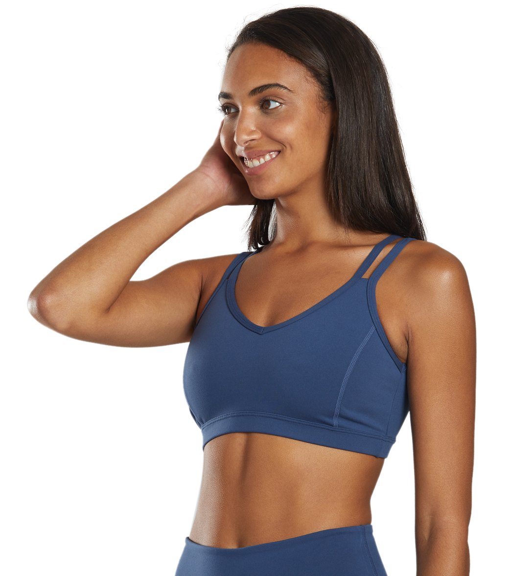 Everyday Yoga Radiant Solid Strappy Back Sports Bra True Navy