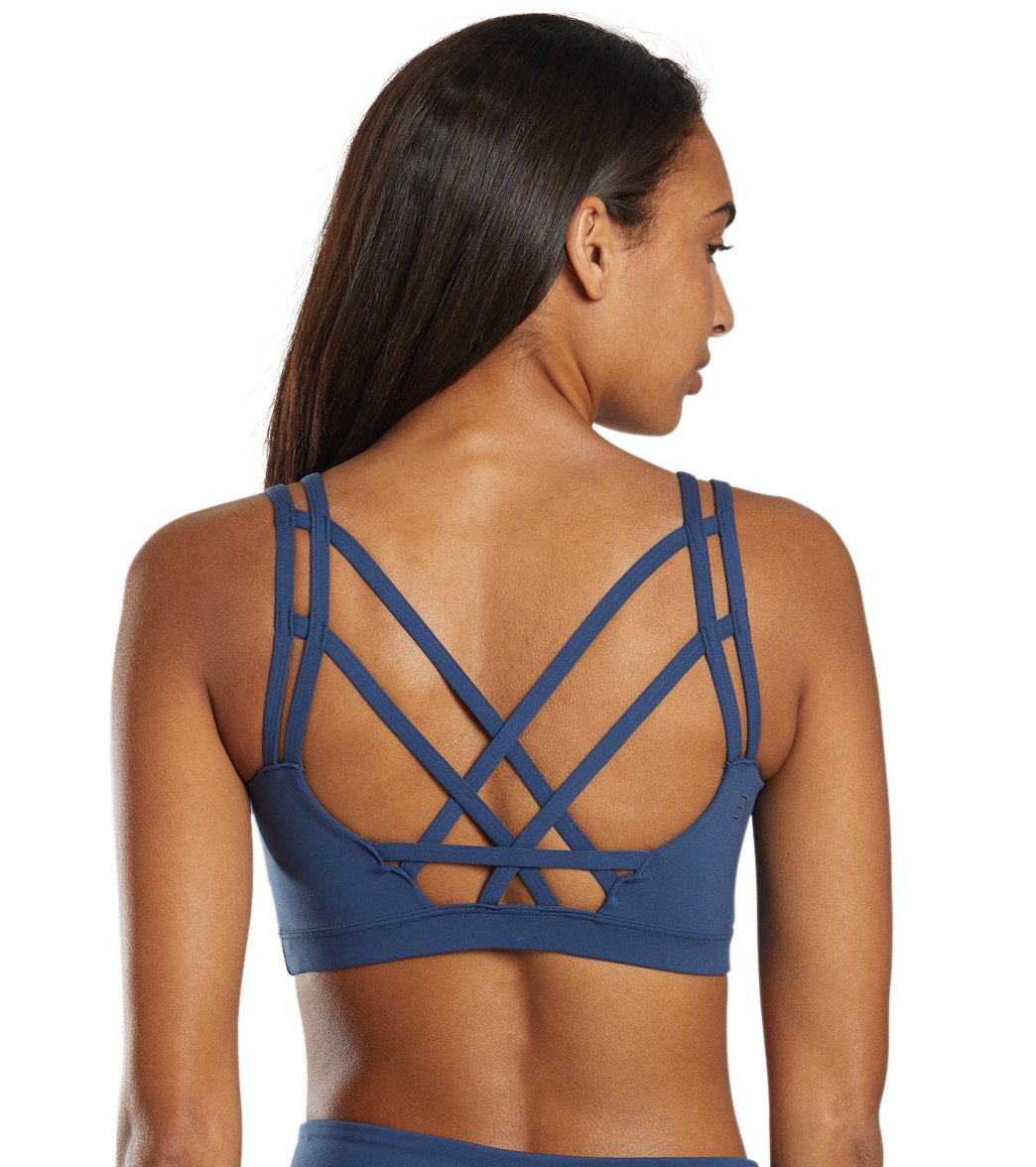 Everyday Yoga Radiant Solid Strappy Back Sports Bra True Navy