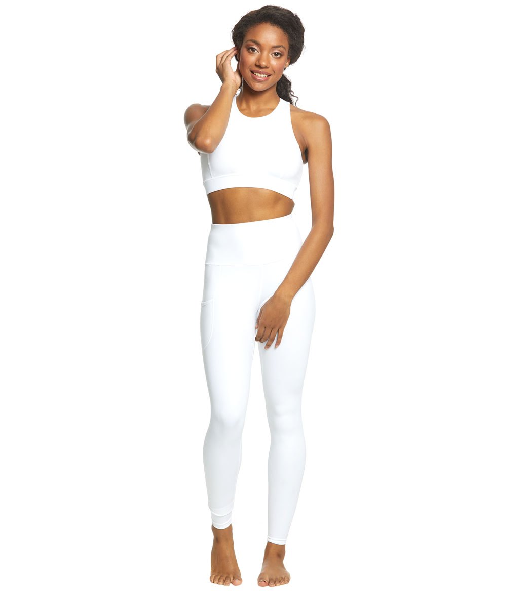 Everyday Yoga Warrior X High Neck Sports Bra White