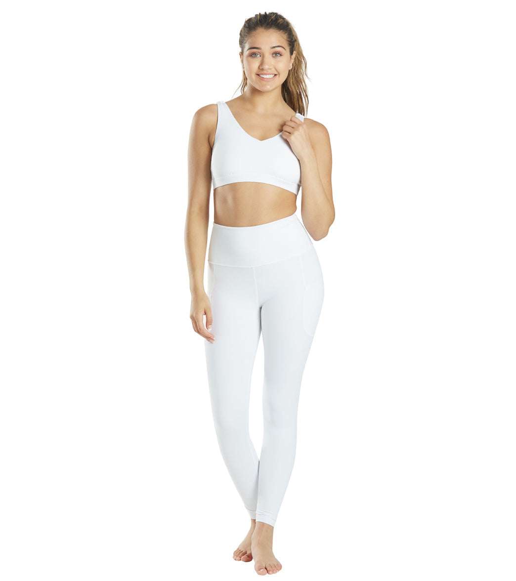 Everyday Yoga High Waisted Go-To Pocket 7/8 Leggings 25" White