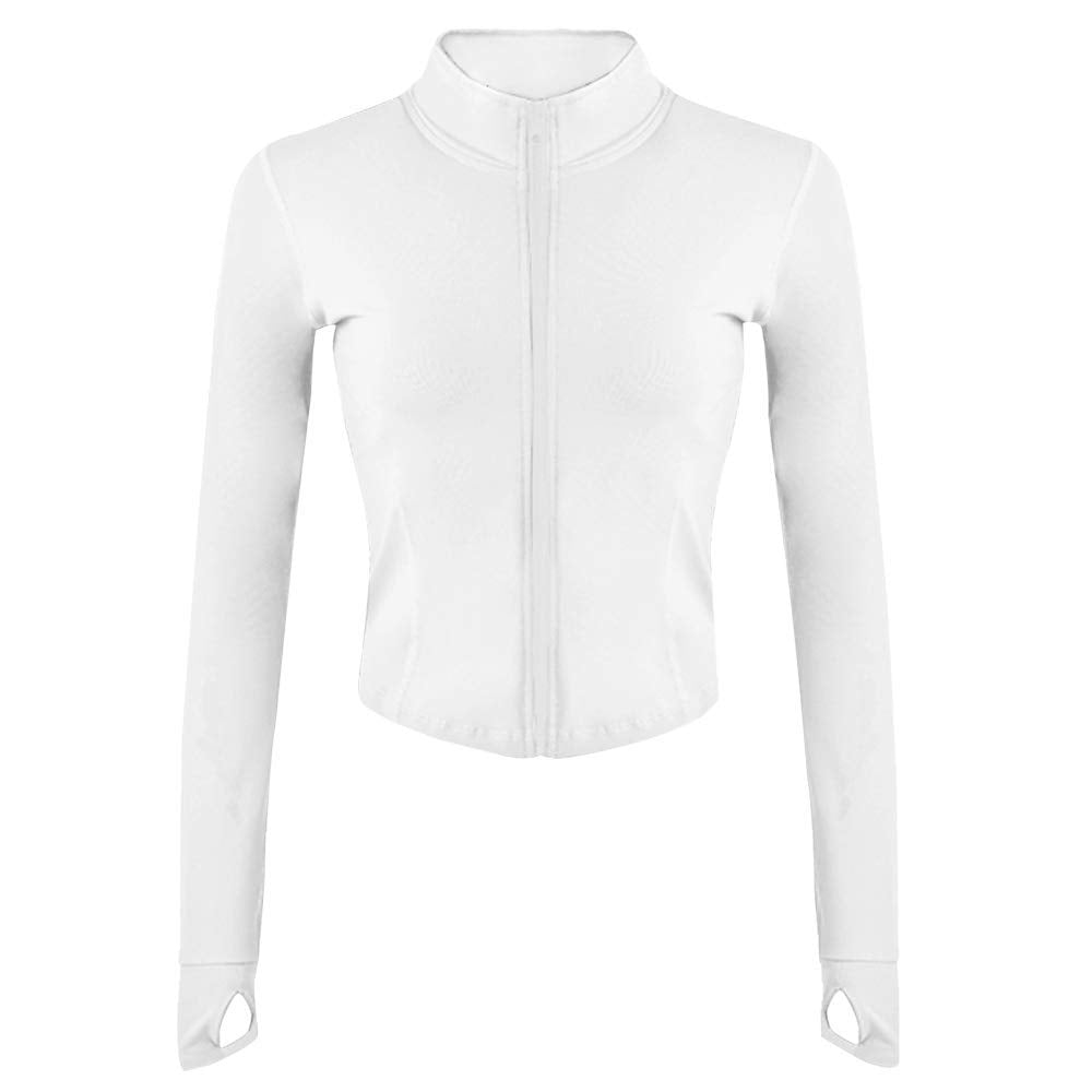 Lviefent Womens Lightweight Full Zip Running Track Jacket Workout Slim Fit Yoga Sportwear with Thumb Holes