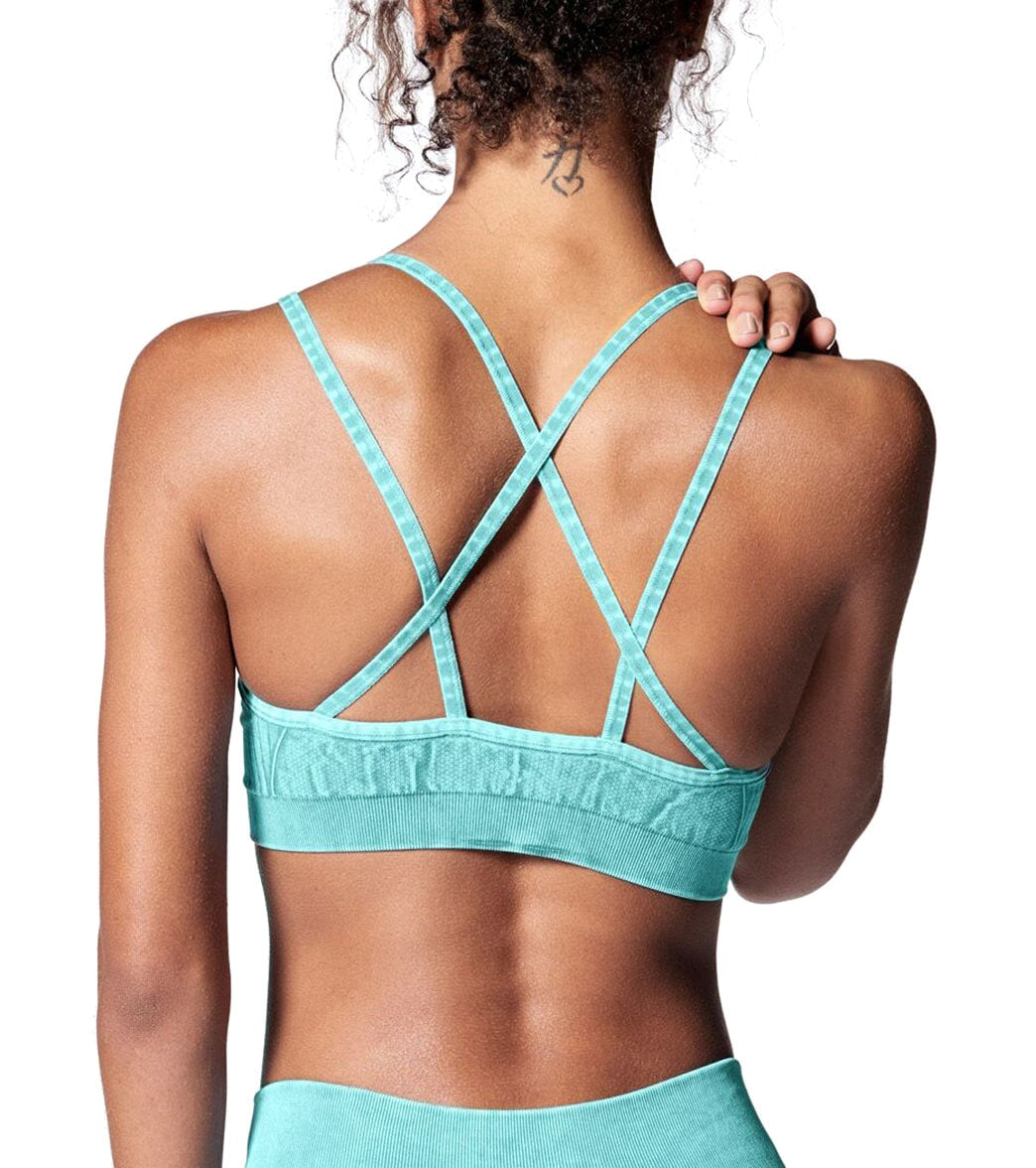 NUX Levitate Seamless Mineral Wash Yoga Sports Bra Mint Musing Wash