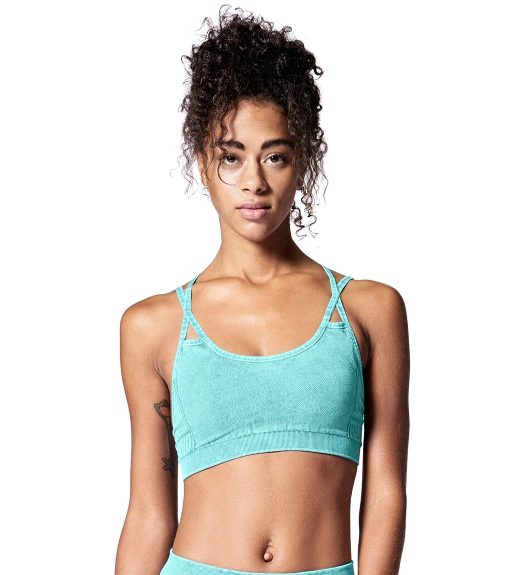 NUX Levitate Seamless Mineral Wash Yoga Sports Bra Mint Musing Wash