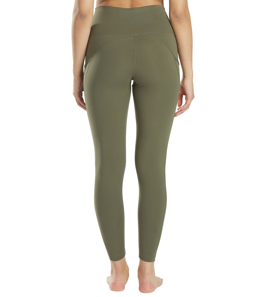 Everyday Yoga High Waisted Go-To Pocket 7/8 Leggings 25" Dark Olive