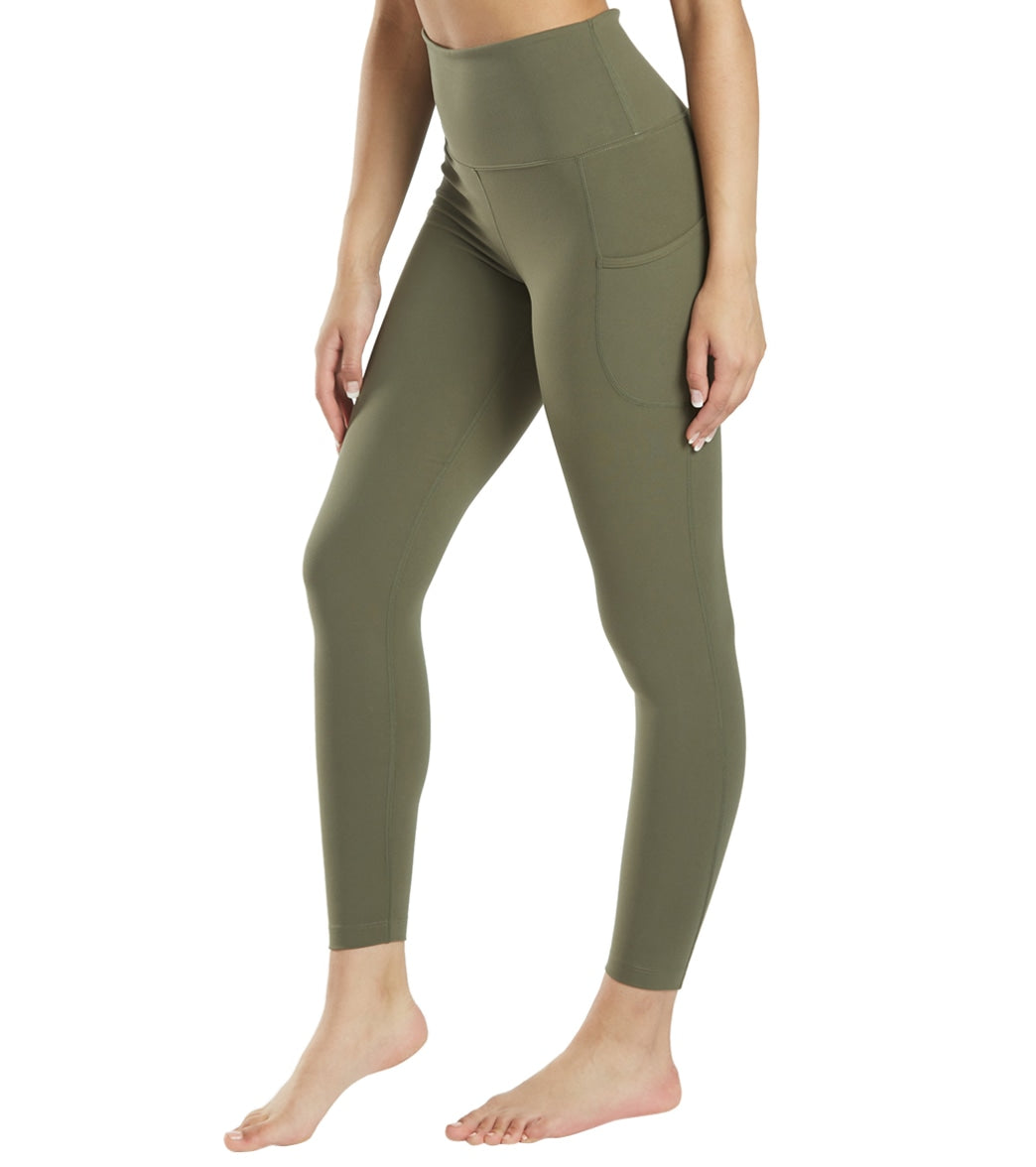 Everyday Yoga High Waisted Go-To Pocket 7/8 Leggings 25" Dark Olive