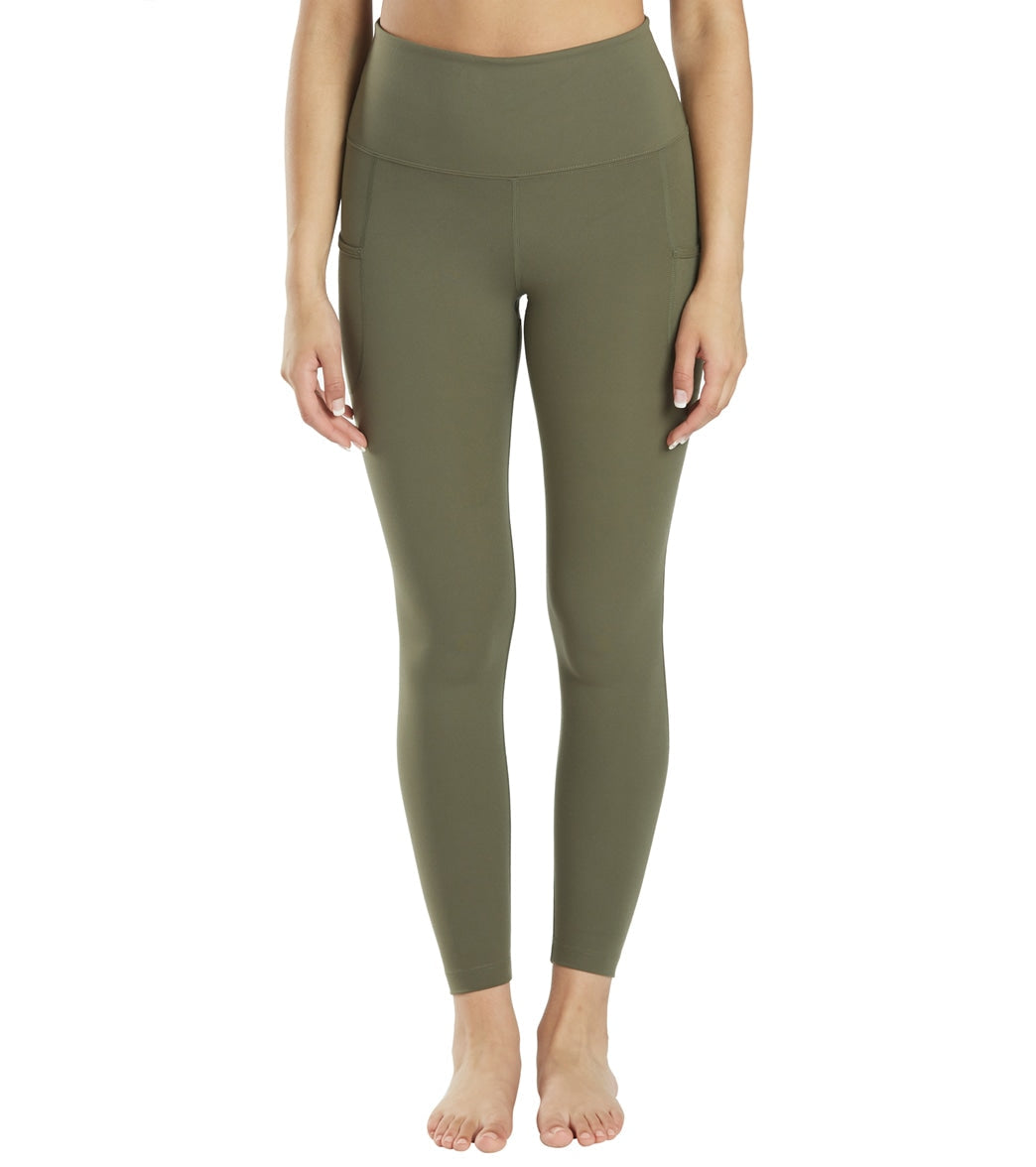 Everyday Yoga High Waisted Go-To Pocket 7/8 Leggings 25" Dark Olive