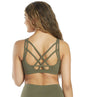 Everyday Yoga Radiant Solid Strappy Back Sports Bra Dark Olive