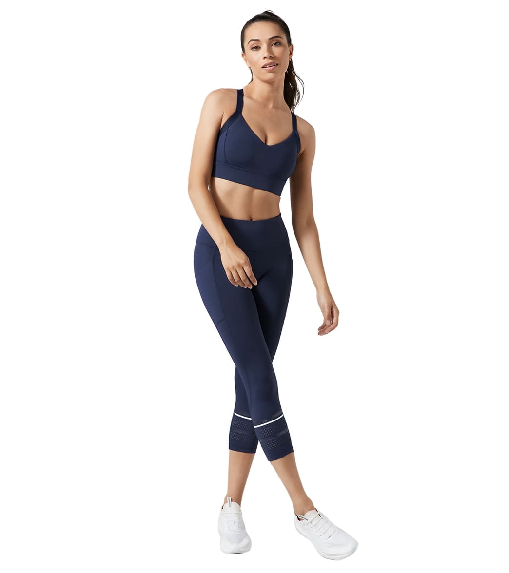 Lilybod Lolah Laser Cut 7/8 Yoga Leggings Azure Blue