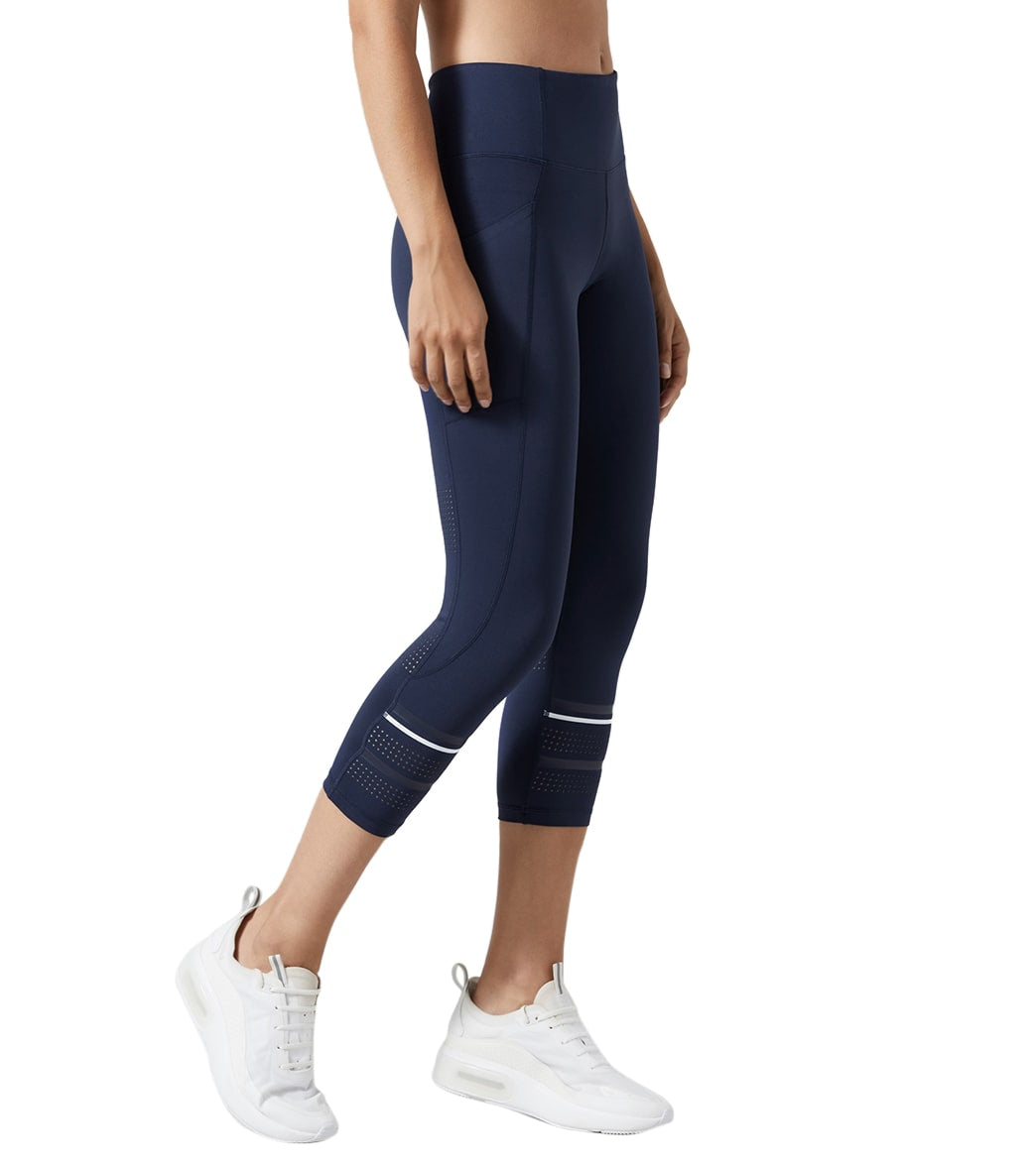 Lilybod Lolah Laser Cut 7/8 Yoga Leggings Azure Blue