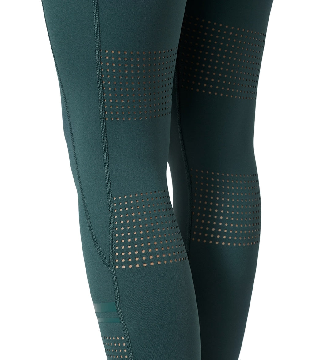 Lilybod Lolah Laser Cut 7/8 Yoga Leggings Smoke Green