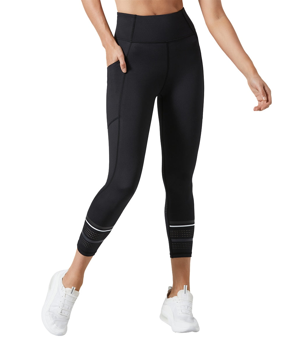 Lilybod Lolah Laser Cut 7/8 Yoga Leggings Black