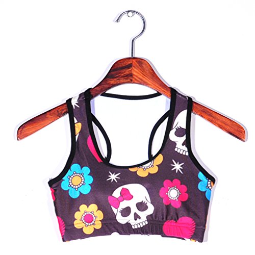 Sister Amy Women's Aerobics Gym Dance Yoga Vest Printed Sports Bra Top Vest