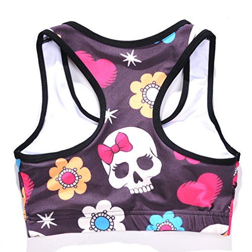 Sister Amy Women's Aerobics Gym Dance Yoga Vest Printed Sports Bra Top Vest