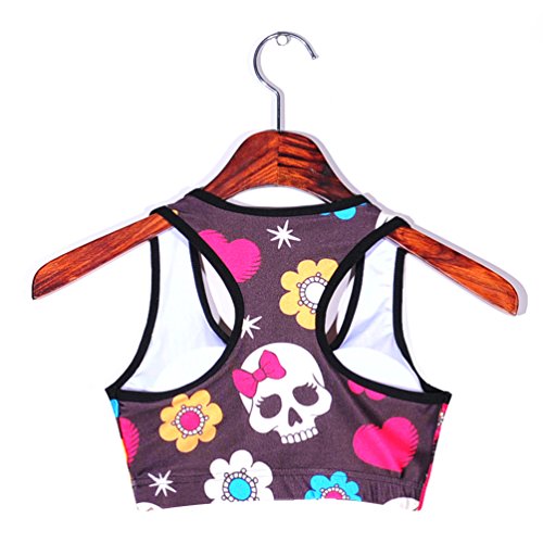 Sister Amy Women's Aerobics Gym Dance Yoga Vest Printed Sports Bra Top Vest