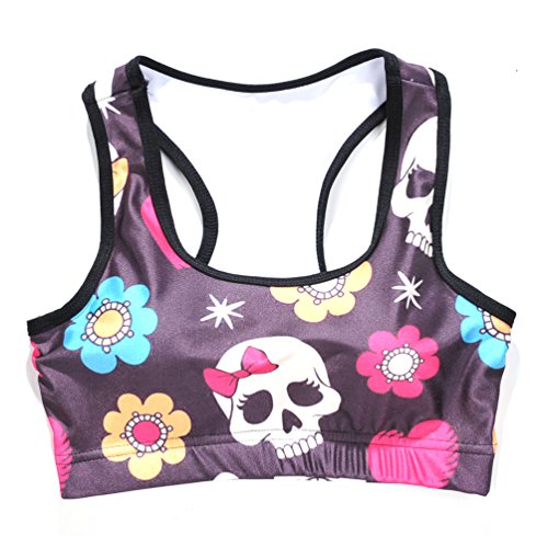 Sister Amy Women's Aerobics Gym Dance Yoga Vest Printed Sports Bra Top Vest