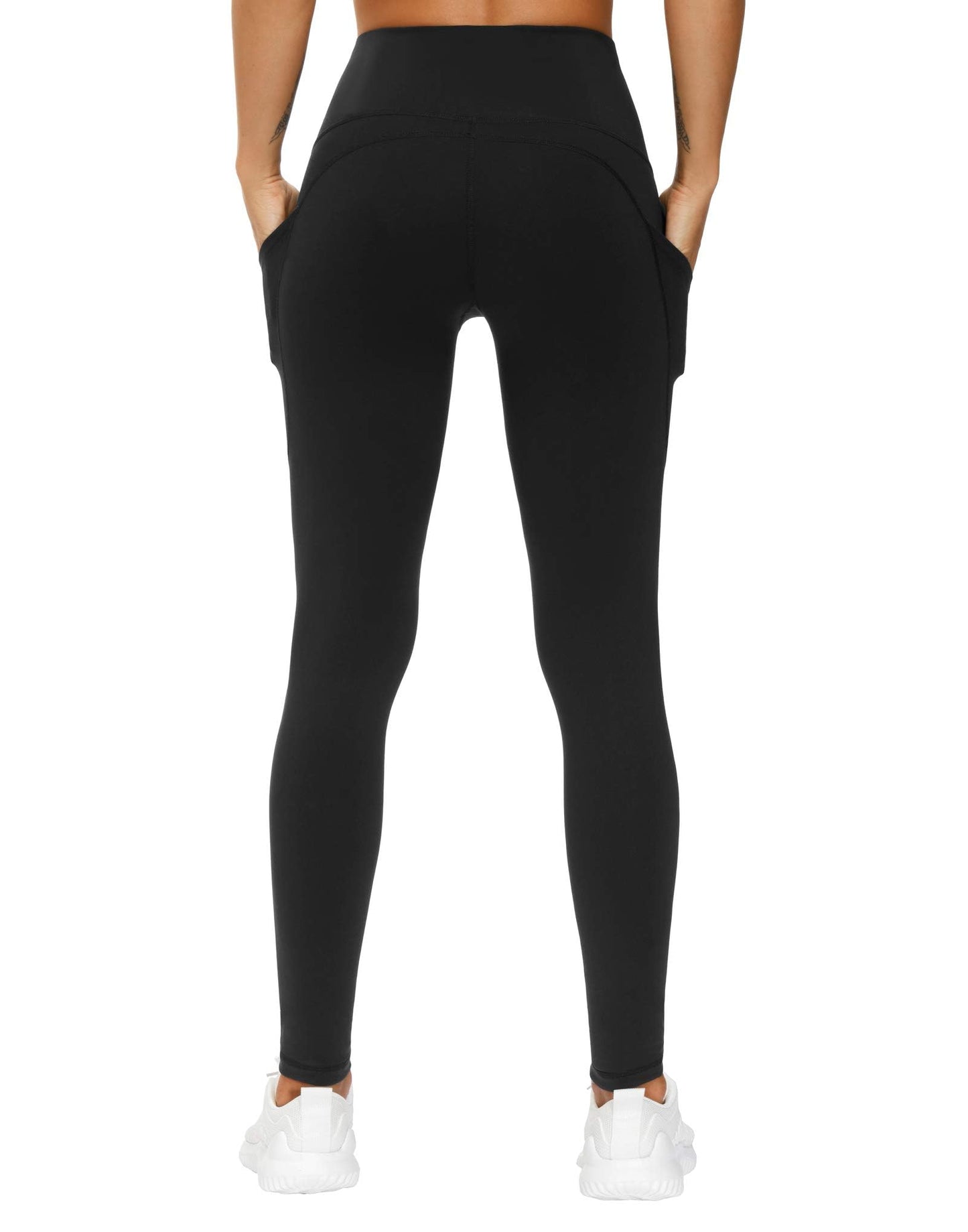 THE GYM PEOPLE Thick High Waist Yoga Pants with Pockets, Tummy Control Workout Running Yoga Leggings for Women