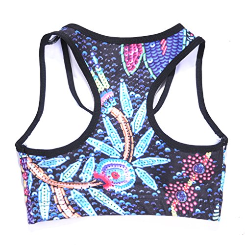 Sister Amy Women's Aerobics Gym Dance Yoga Vest Printed Sports Bra Top Vest