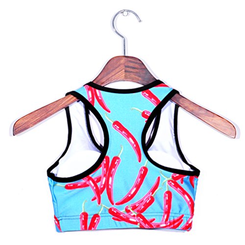 Sister Amy Women's Aerobics Gym Dance Yoga Vest Printed Sports Bra Top Vest