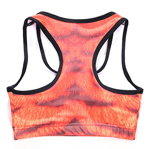 Sister Amy Women's Aerobics Gym Dance Yoga Vest Printed Sports Bra Top Vest