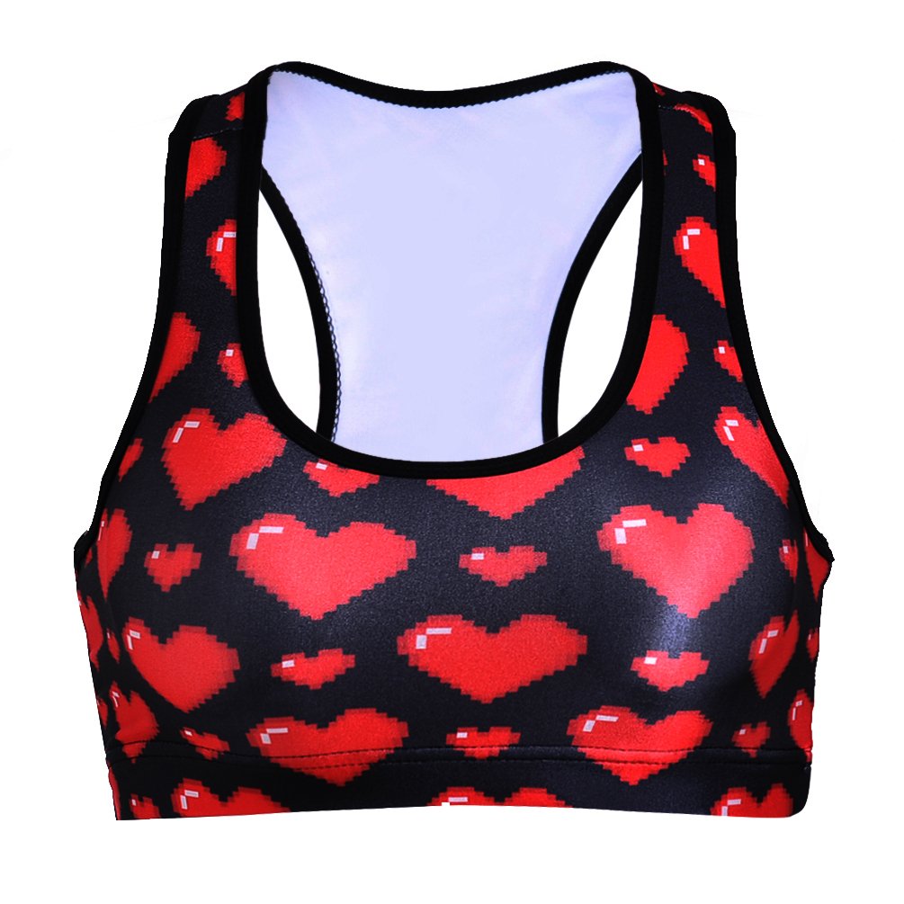 Sister Amy Women's Aerobics Gym Dance Yoga Vest Printed Sports Bra Top Vest