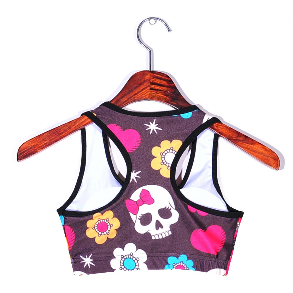 Sister Amy Women's Aerobics Gym Dance Yoga Vest Printed Sports Bra Top Vest